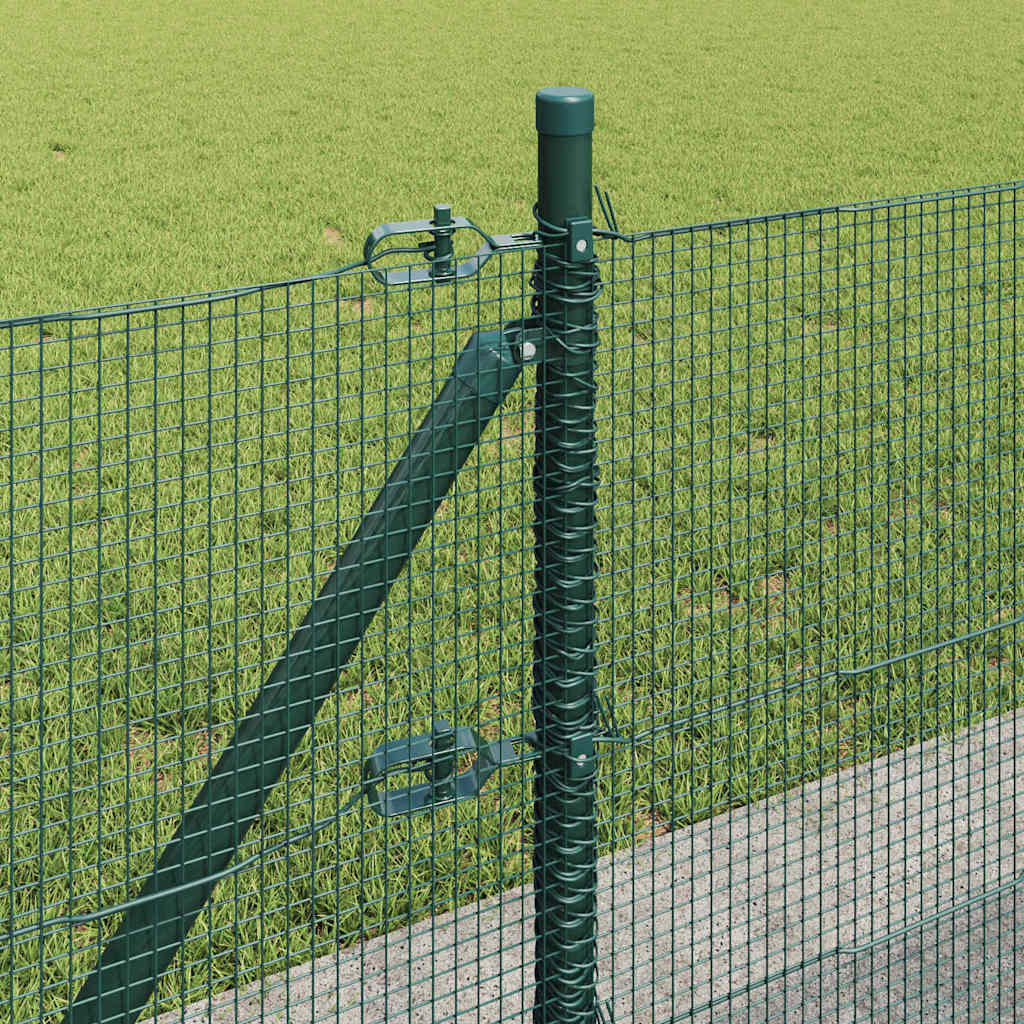 vidaXL Welded Wire Fence with Concrete Base 100 x 0.4 m Green Mesh 5
