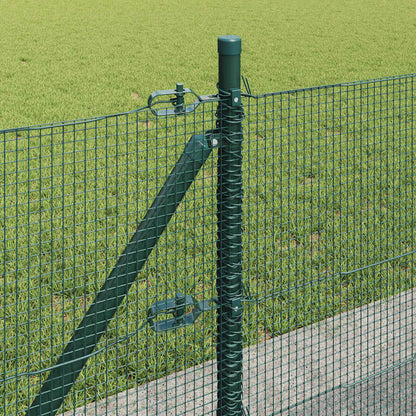 vidaXL Welded Wire Fence with Concrete Base 100 x 0.4 m Green Mesh 5