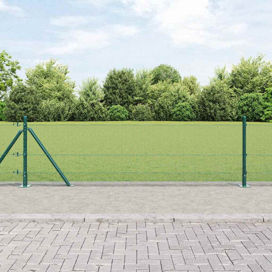 vidaXL Welded Wire Fence with Concrete Base 100 x 0.4 m Green Mesh 1