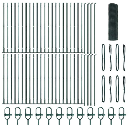 vidaXL Welded Wire Fence with Concrete Base 100 x 0.4 m Green Mesh 2