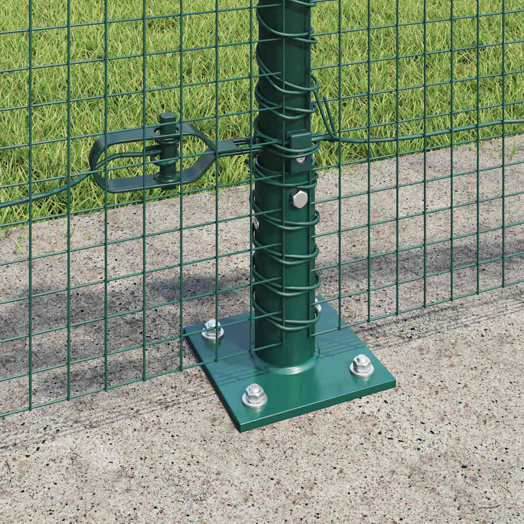 vidaXL Welded Wire Fence with Concrete Base 100 x 0.4 m Green Mesh 4