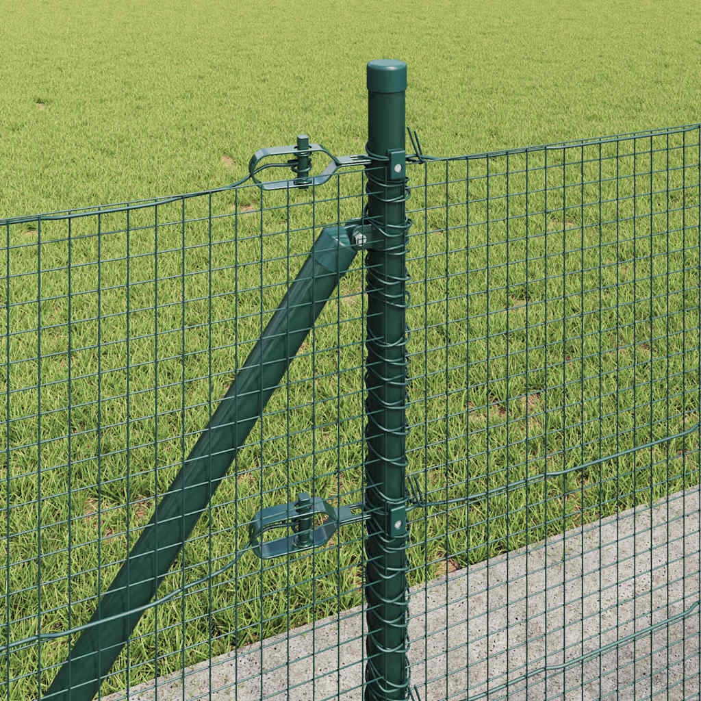 vidaXL Welded Wire Fence with Concrete Base 100 x 0.4 m Green Mesh 5