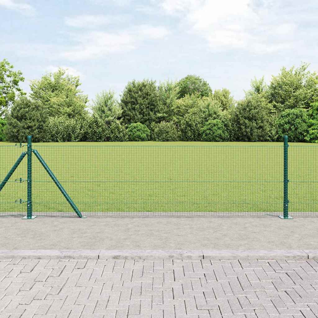 vidaXL Welded Wire Fence with Concrete Base 100 x 0.4 m Green Mesh 1