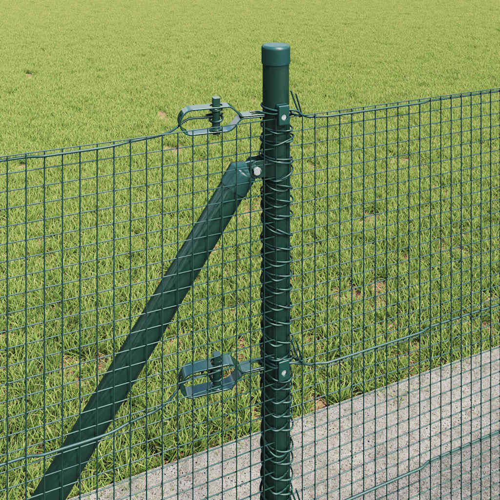 vidaXL Welded Wire Fence with Concrete Base 100 x 0.5 m Green Mesh 5