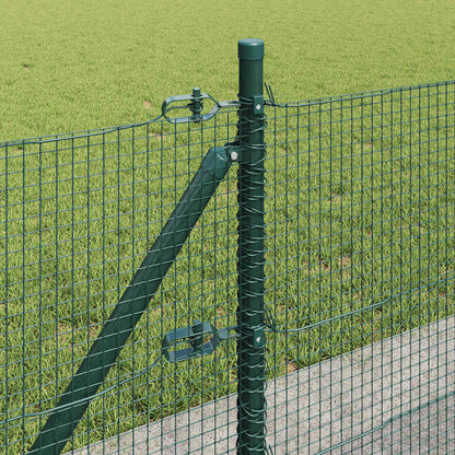 vidaXL Welded Wire Fence with Concrete Base 100 x 0.5 m Green Mesh 5