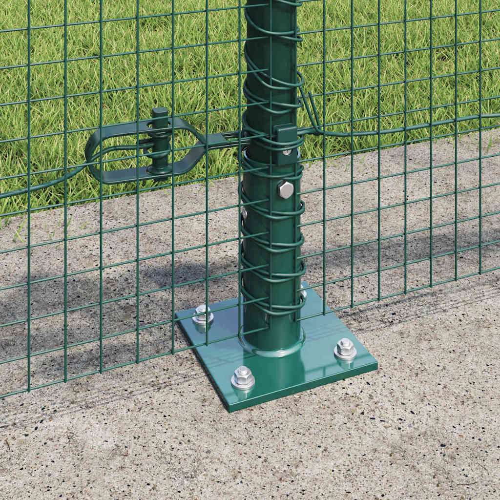 vidaXL Welded Wire Fence with Concrete Base 100 x 0.5 m Green Mesh 4