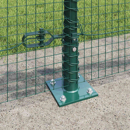 vidaXL Welded Wire Fence with Concrete Base 100 x 0.5 m Green Mesh 4