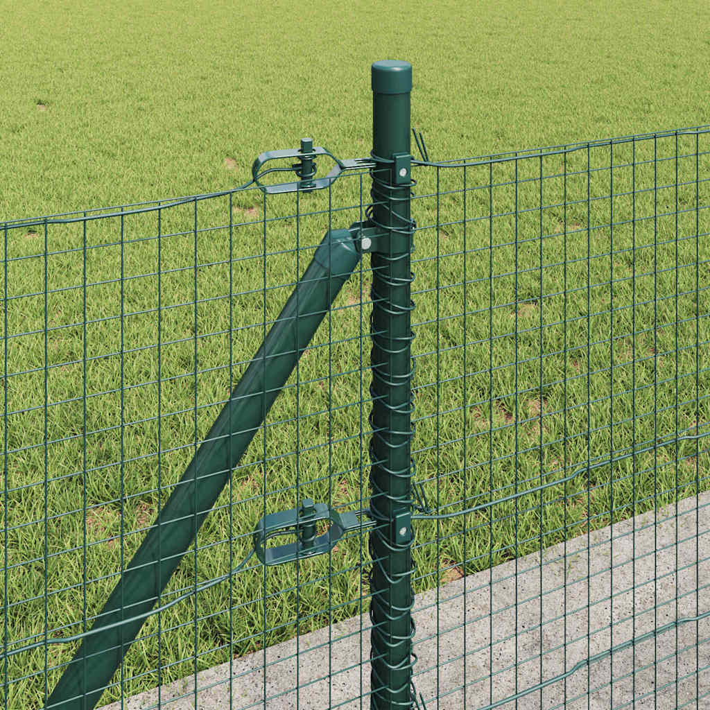 vidaXL Welded Wire Fence with Concrete Base 100 x 0.5 m Green Mesh 5