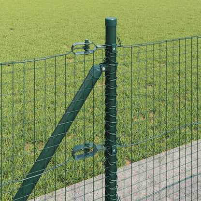 vidaXL Welded Wire Fence with Concrete Base 100 x 0.5 m Green Mesh 5