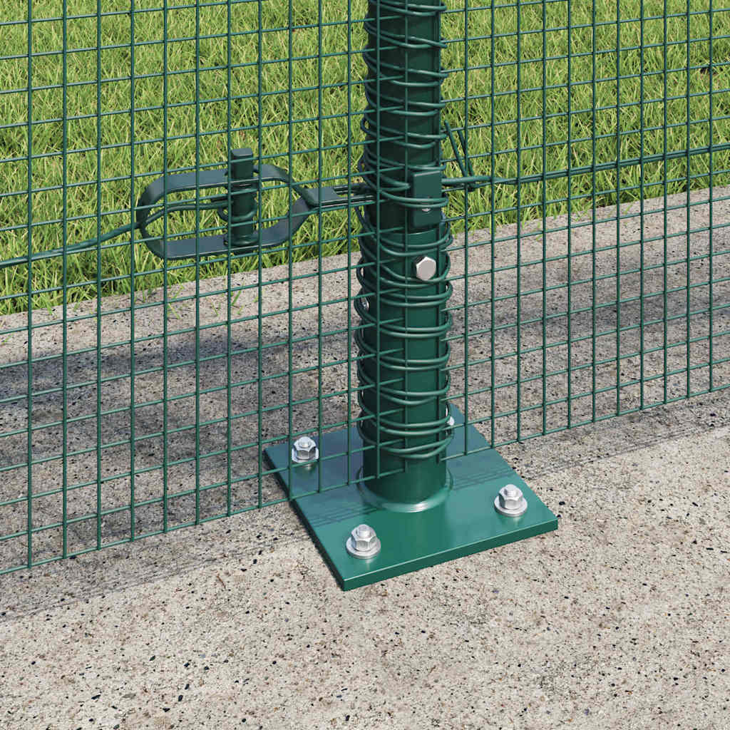 vidaXL Welded Wire Fence with Concrete Base 100 x 0.8 m Green Mesh 4