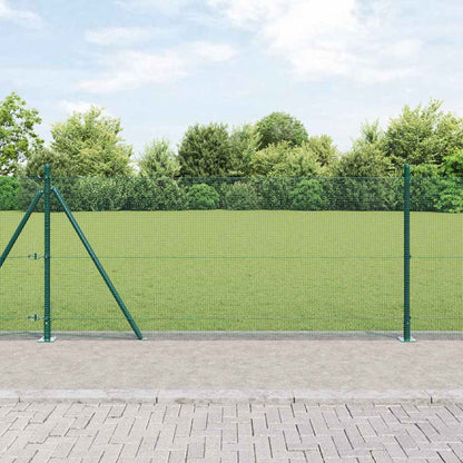 vidaXL Welded Wire Fence with Concrete Base 100 x 0.8 m Green Mesh 1