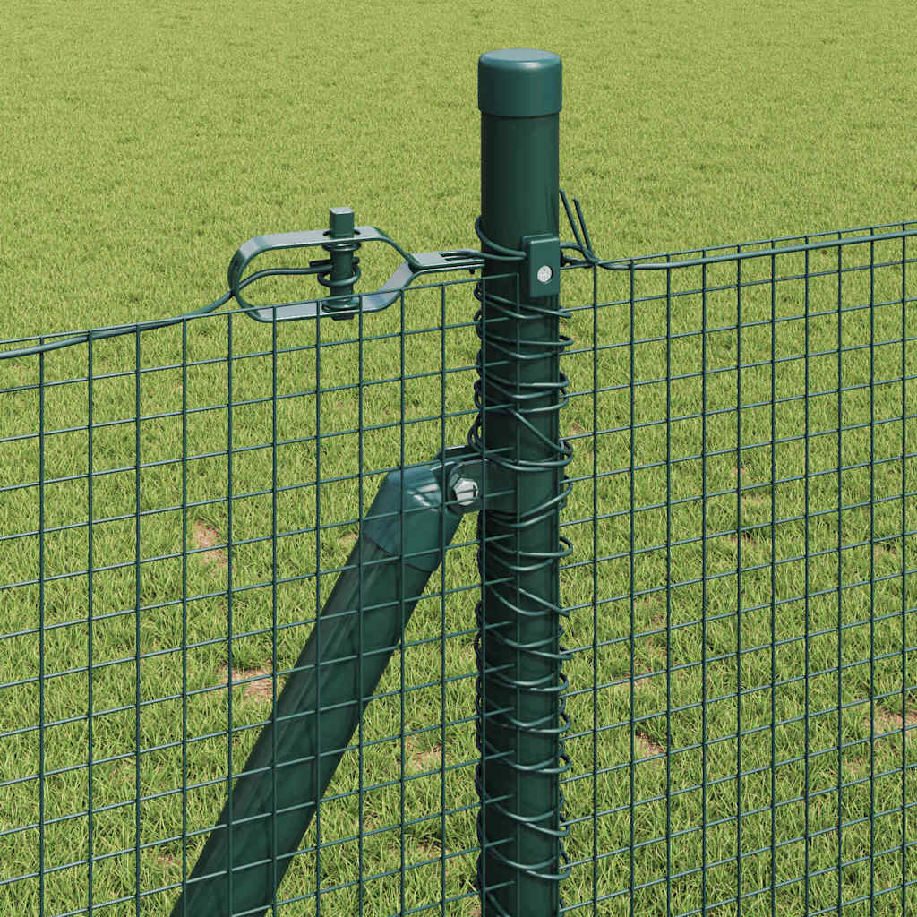 vidaXL Welded Wire Fence with Concrete Base 100 x 0.8 m Green Mesh 5