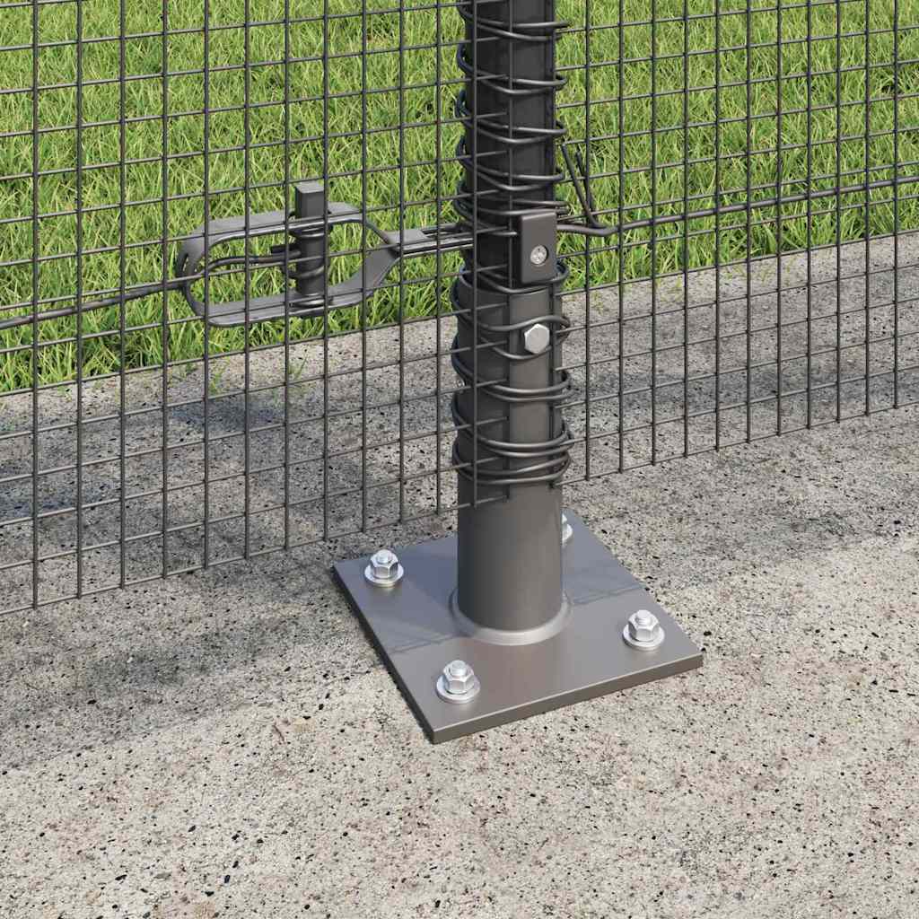vidaXL Welded Wire Fence with Concrete Base 50 x 1.2 m Grey Mesh 4