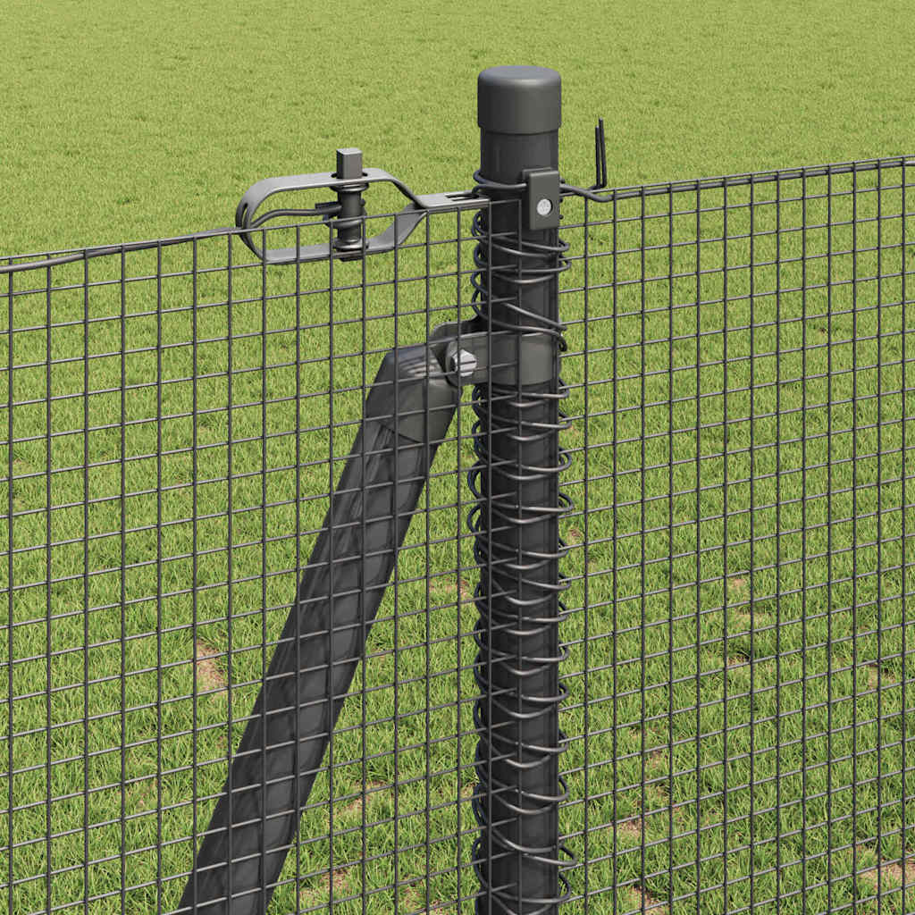 vidaXL Welded Wire Fence with Concrete Base 50 x 1.2 m Grey Mesh 5