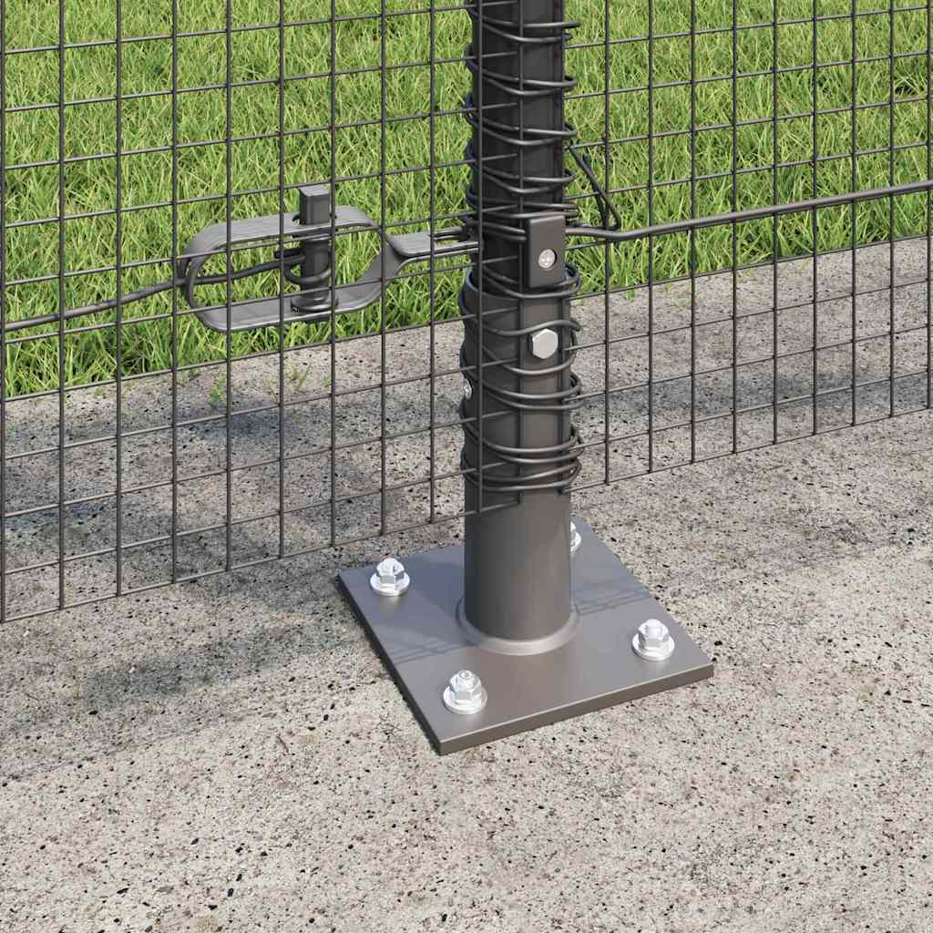 vidaXL Welded Wire Fence with Concrete Base 50 x 1.2 m Grey Mesh 4