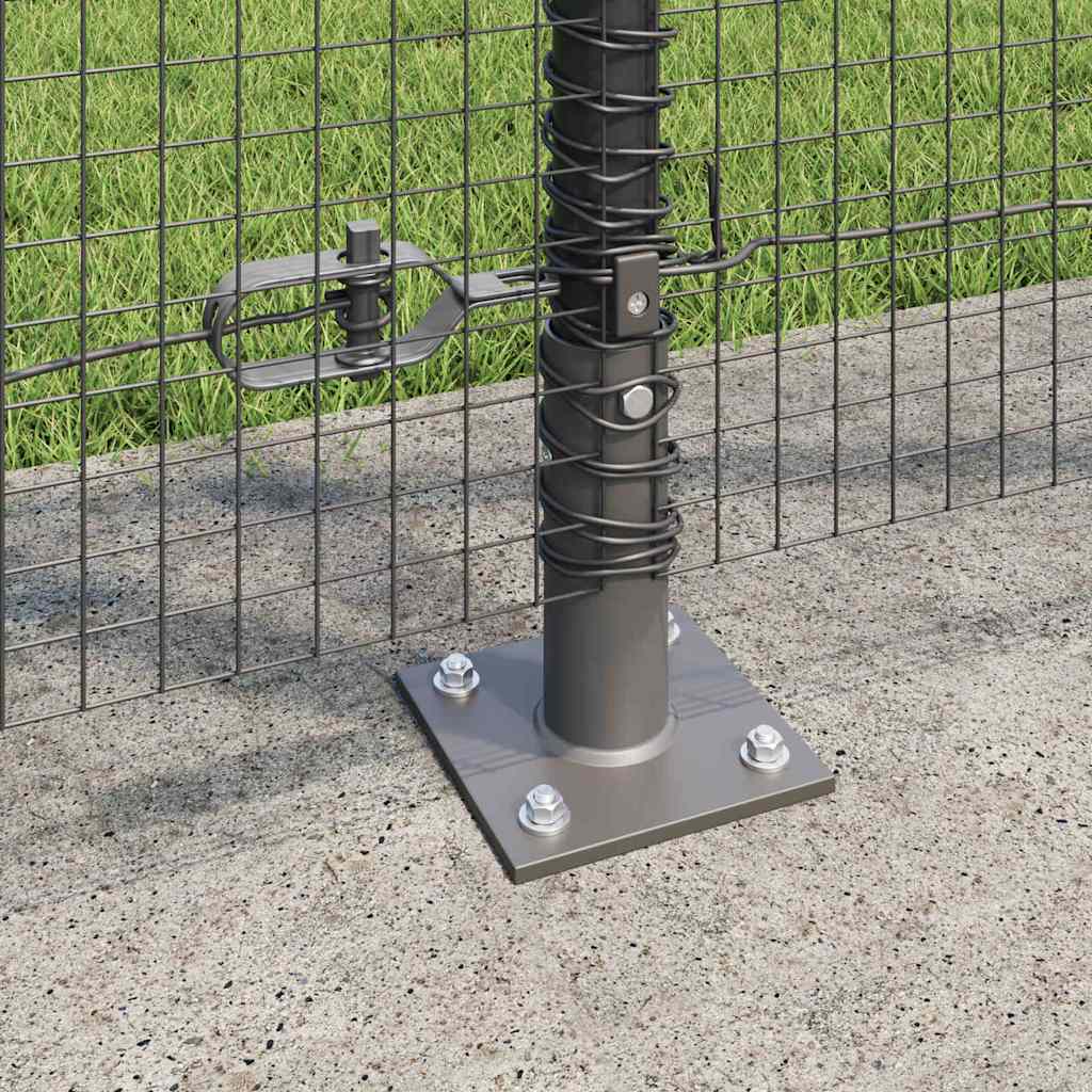 vidaXL Welded Wire Fence with Concrete Base 50 x 1.2 m Grey Mesh 4