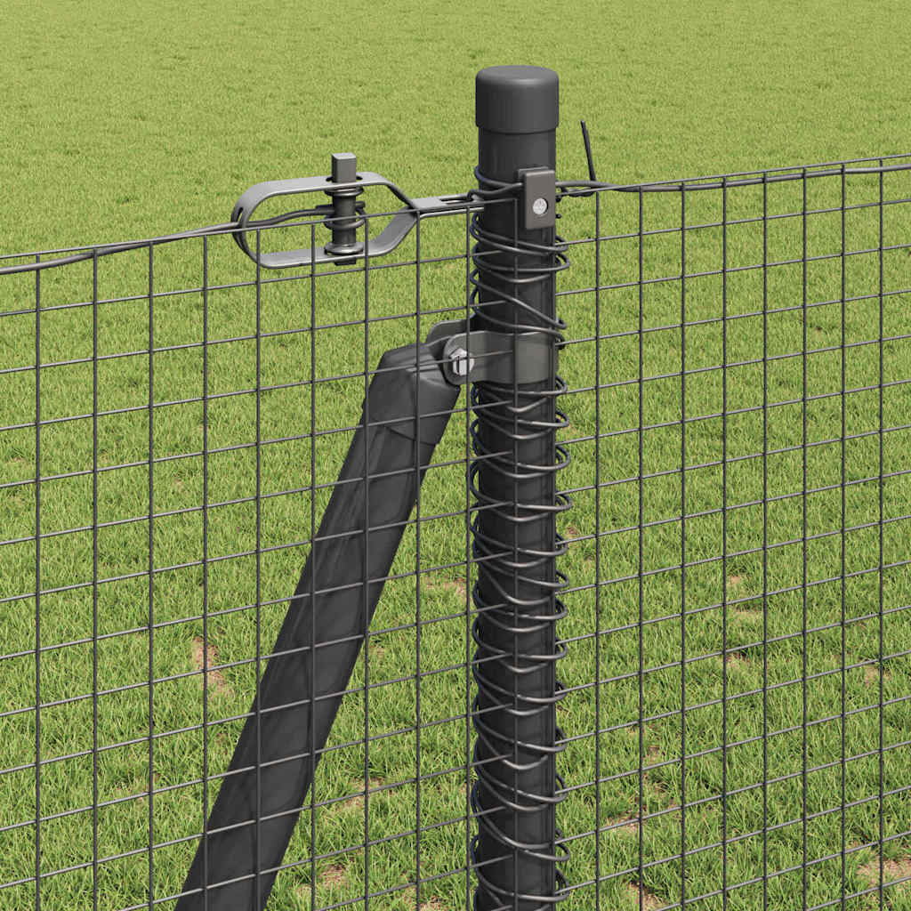 vidaXL Welded Wire Fence with Concrete Base 50 x 1.2 m Grey Mesh 5