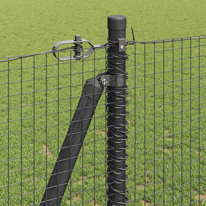 vidaXL Welded Wire Fence with Concrete Base 50 x 1.2 m Grey Mesh 5