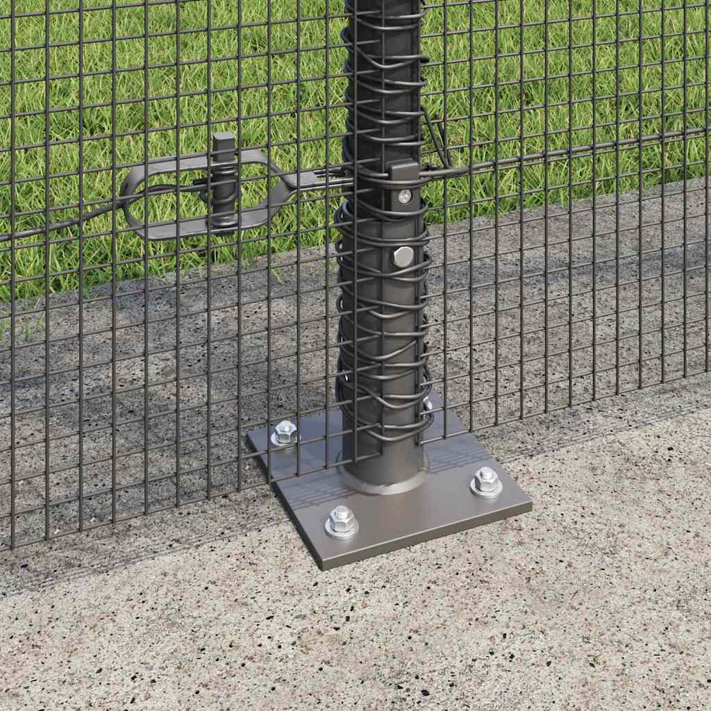 vidaXL Welded Wire Fence with Concrete Base 50 x 1.4 m Grey Mesh 4