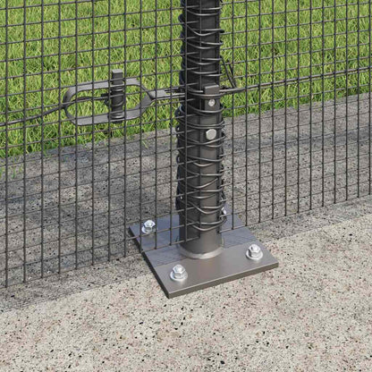 vidaXL Welded Wire Fence with Concrete Base 50 x 1.4 m Grey Mesh 4