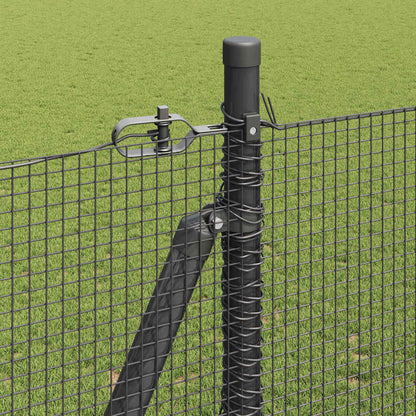 vidaXL Welded Wire Fence with Concrete Base 50 x 1.4 m Grey Mesh 5