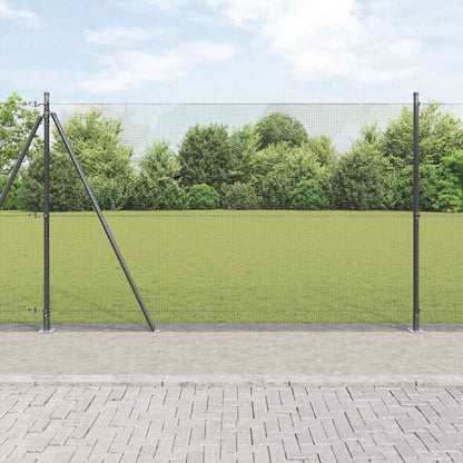 vidaXL Welded Wire Fence with Concrete Base 50 x 1.4 m Grey Mesh 1