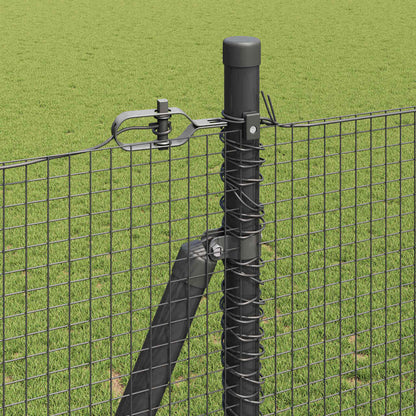 vidaXL Welded Wire Fence with Concrete Base 50 x 1.4 m Grey Mesh 5