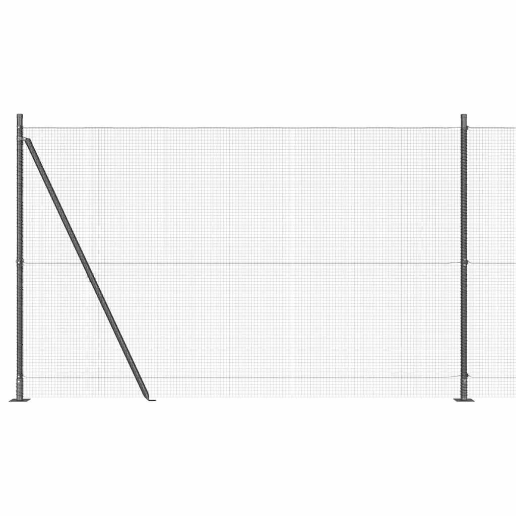 vidaXL Welded Wire Fence with Concrete Base 50 x 1.4 m Grey Mesh 2