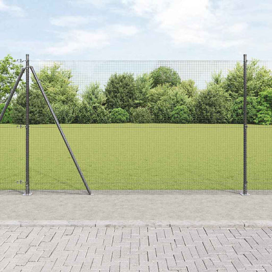 vidaXL Welded Wire Fence with Concrete Base 50 x 1.4 m Grey Mesh 1