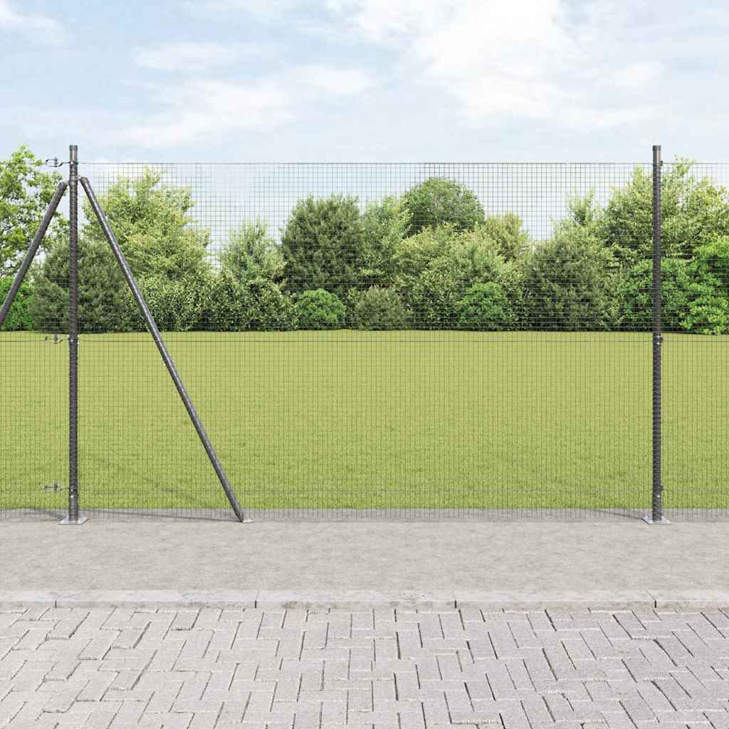 Welded Wire Fence with Concrete Base 50 x 0.4 m Grey Length 50 m Mesh size 19 x 19 mm mesh 1.4 m