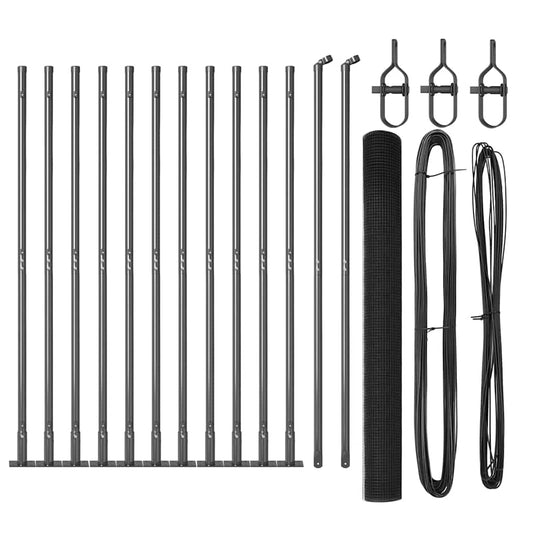 vidaXL Welded Wire Fence with Concrete Base 50 x 1.4 m Grey Mesh 2