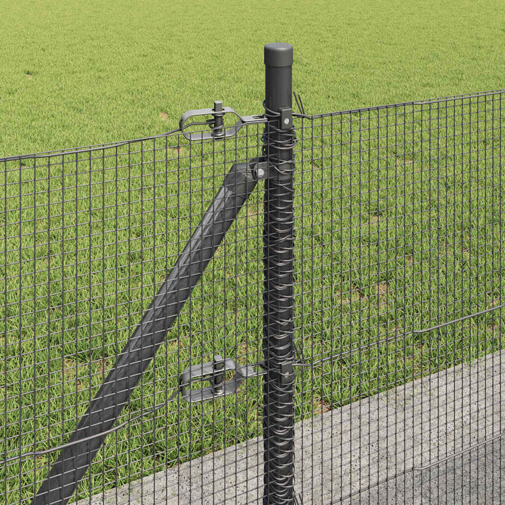 vidaXL Welded Wire Fence with Concrete Base 100 x 0.4 m Grey Mesh 5