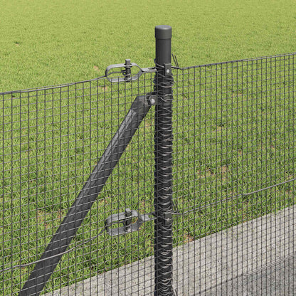 vidaXL Welded Wire Fence with Concrete Base 100 x 0.4 m Grey Mesh 5