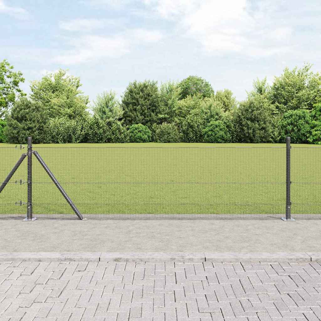 vidaXL Welded Wire Fence with Concrete Base 100 x 0.4 m Grey Mesh 1