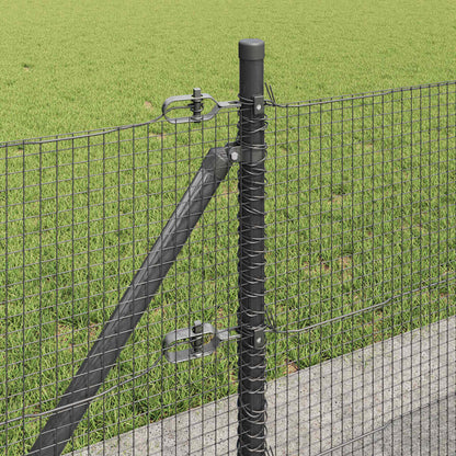 vidaXL Welded Wire Fence with Concrete Base 100 x 0.4 m Grey Mesh 5
