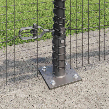 vidaXL Welded Wire Fence with Concrete Base 100 x 0.4 m Grey Mesh 4