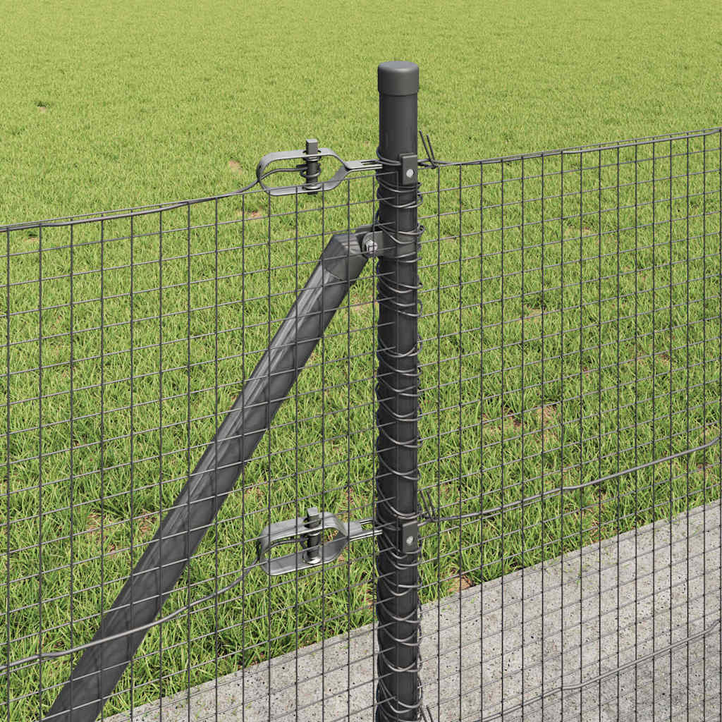vidaXL Welded Wire Fence with Concrete Base 100 x 0.4 m Grey Mesh 5