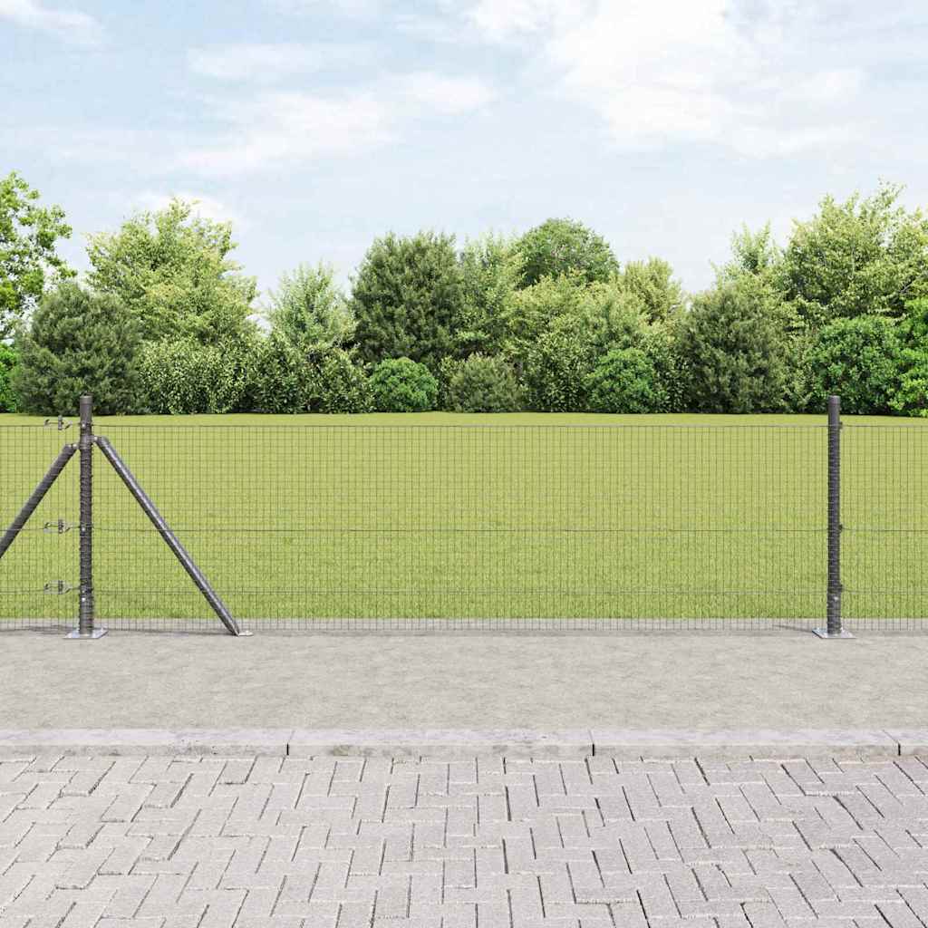 vidaXL Welded Wire Fence with Concrete Base 100 x 0.4 m Grey Mesh 1