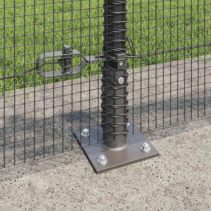 vidaXL Welded Wire Fence with Concrete Base 100 x 0.5 m Grey Mesh 4