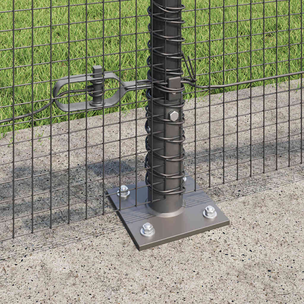 vidaXL Welded Wire Fence with Concrete Base 100 x 0.5 m Grey Mesh 4