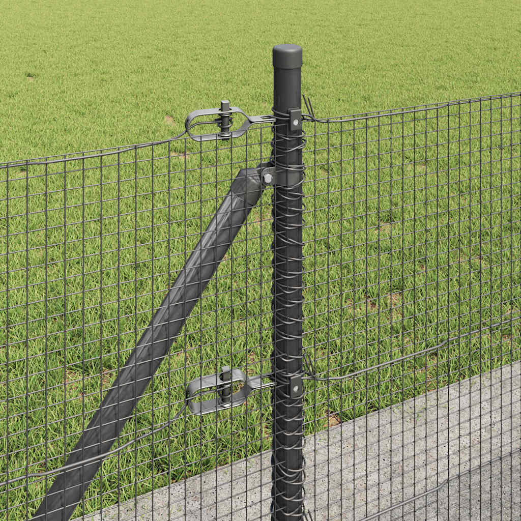 vidaXL Welded Wire Fence with Concrete Base 100 x 0.5 m Grey Mesh 5