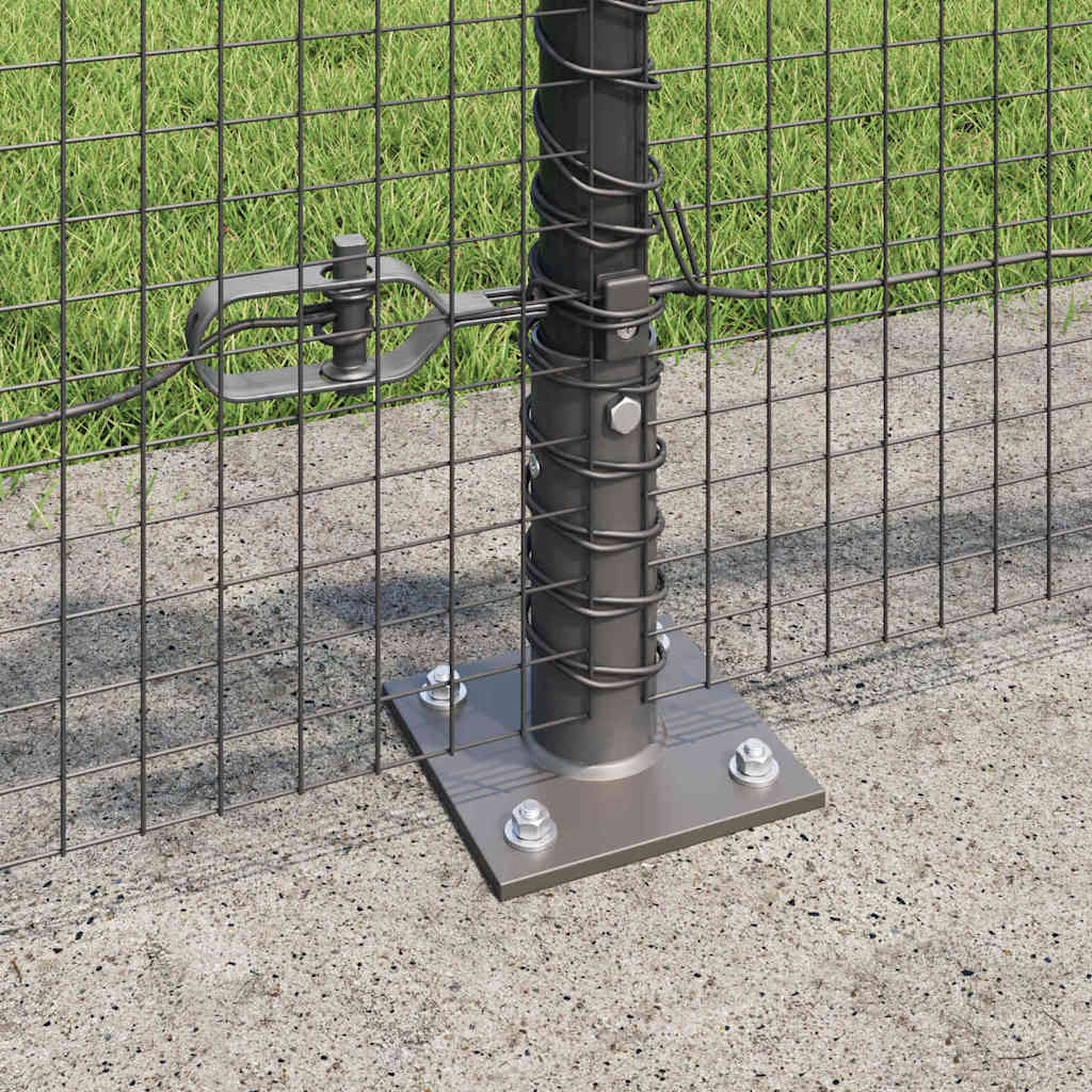 vidaXL Welded Wire Fence with Concrete Base 100 x 0.5 m Grey Mesh 4