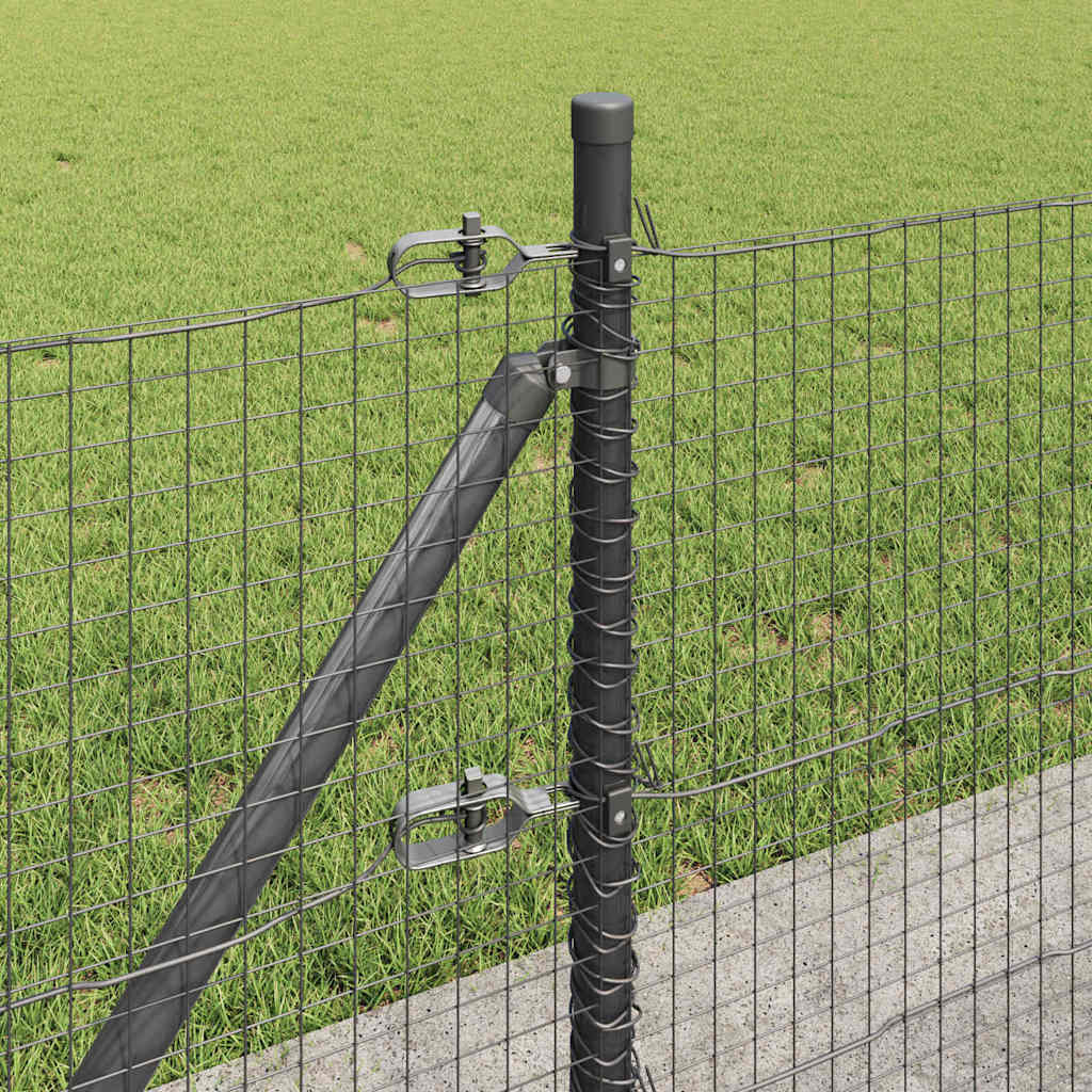 vidaXL Welded Wire Fence with Concrete Base 100 x 0.5 m Grey Mesh 5