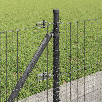 vidaXL Welded Wire Fence with Concrete Base 100 x 0.5 m Grey Mesh 5