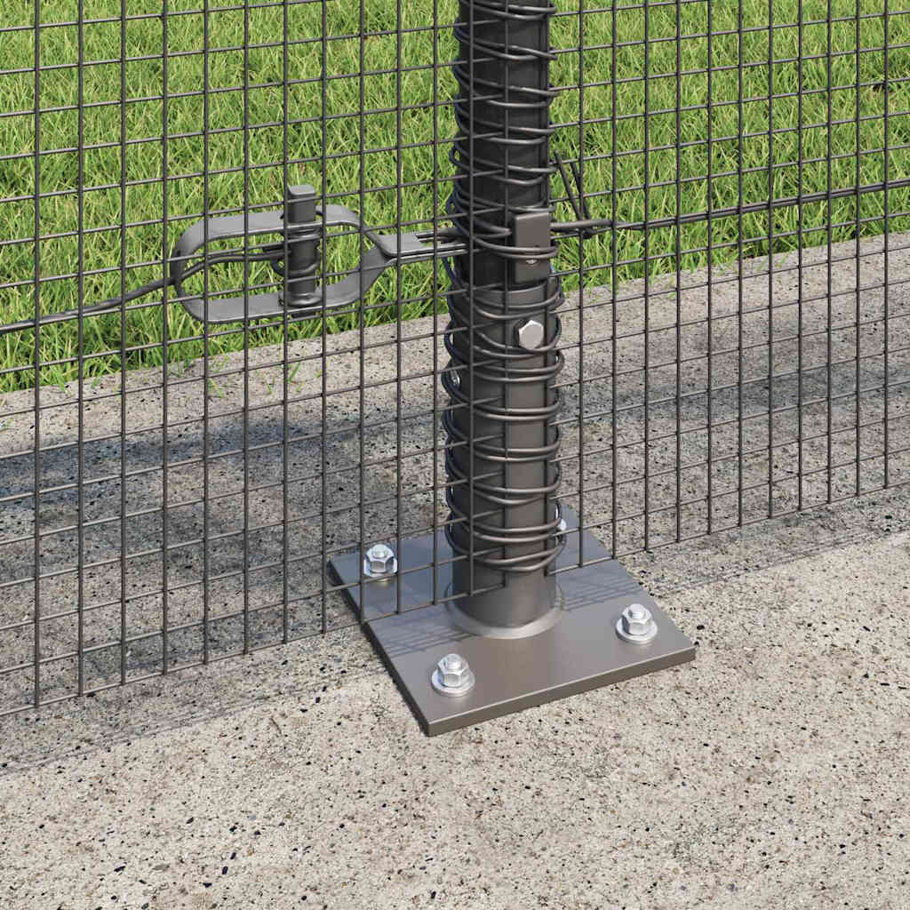 vidaXL Welded Wire Fence with Concrete Base 100 x 0.8 m Grey Mesh 4