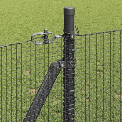vidaXL Welded Wire Fence with Concrete Base 100 x 0.8 m Grey Mesh 5