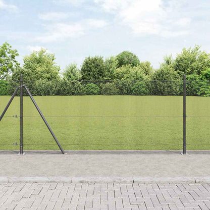 vidaXL Welded Wire Fence with Concrete Base 100 x 0.8 m Grey Mesh 1