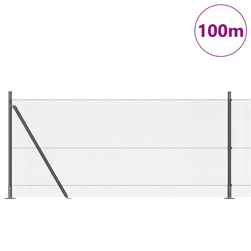 vidaXL Welded Wire Fence with Concrete Base 100 x 0.8 m Grey Mesh 3