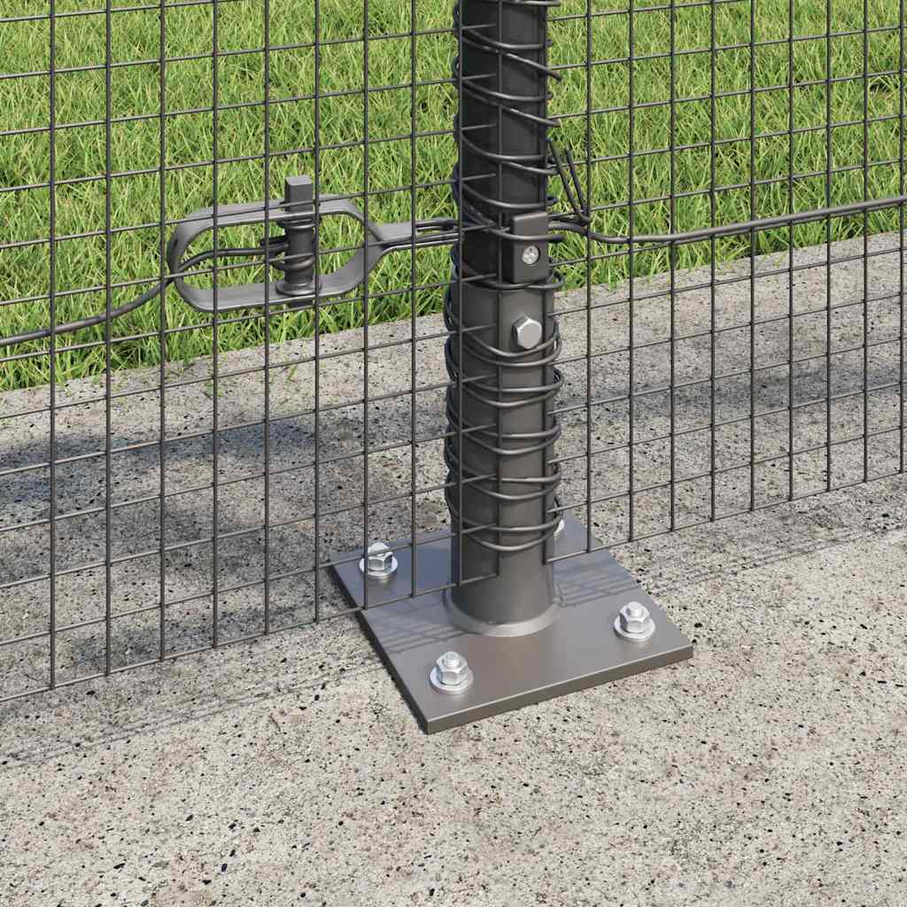 vidaXL Welded Wire Fence with Concrete Base 100 x 0.8 m Grey Mesh 4