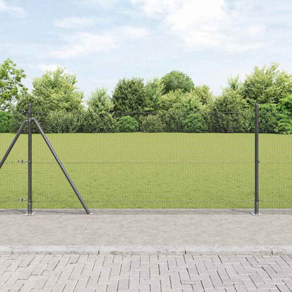 vidaXL Welded Wire Fence with Concrete Base 100 x 0.8 m Grey Mesh 1